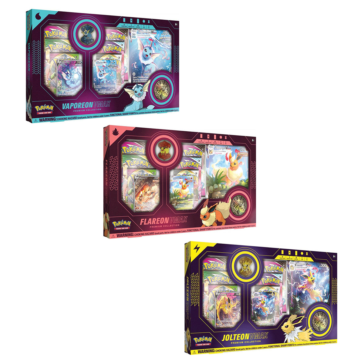 Eevee Evolution VMAX Premium Collection (Set of 3) POKEMON TCG - Trading Card Games