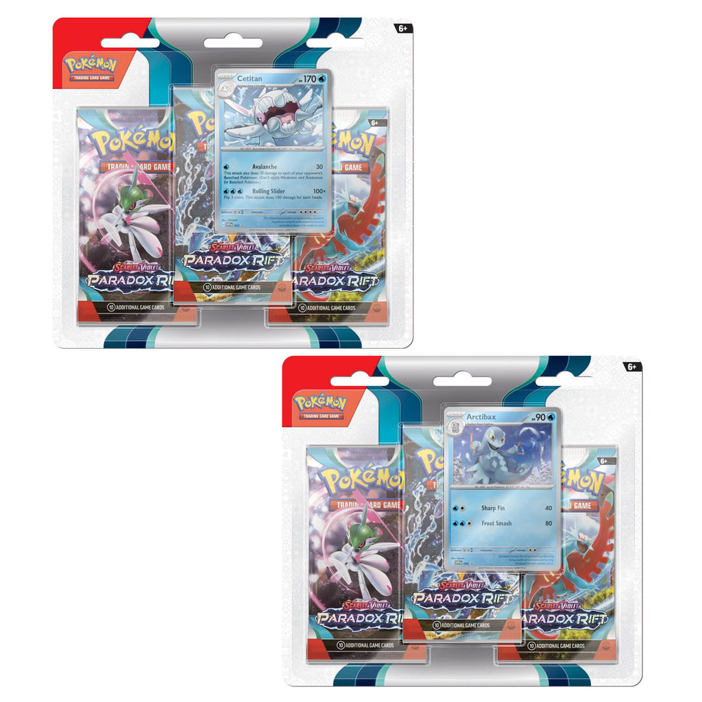 Scarlet & Violet Paradox Rift Three Booster Blisters (Pair) POKEMON TCG - Trading Card Games