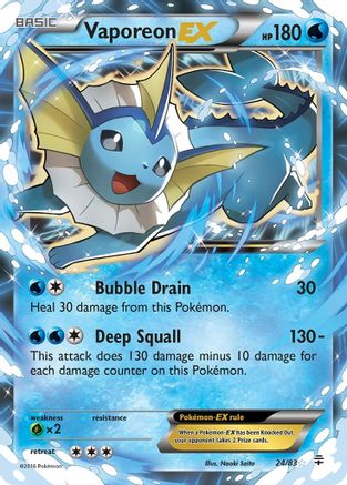 Vaporeon-EX 24/83 - Generations Holofoil - Single Cards