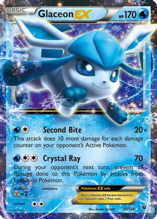 Glaceon-EX 20/124 - Fates Collide Holofoil - Single Cards