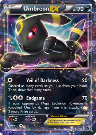 Umbreon-EX 55/124 - Fates Collide Holofoil - Single Cards