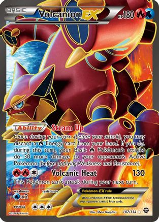 Volcanion-EX 107/114 - Steam Siege Holofoil - Single Cards
