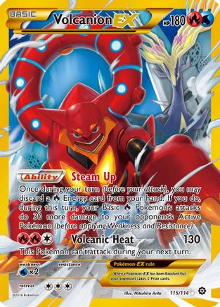 Volcanion-EX 115/114 - Steam Siege Holofoil - Single Cards