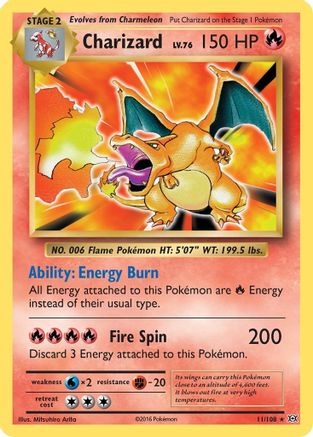 Charizard 11/108 - Evolutions Reverse Holofoil - Single Cards