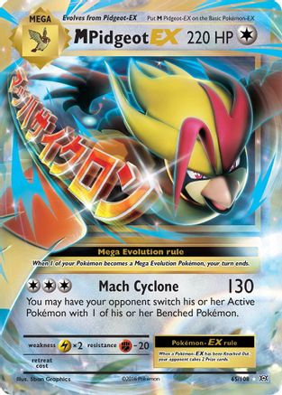 M Pidgeot EX 65/108 - XY  Evolutions Holofoil - Single Cards