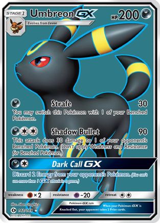 Umbreon-GX 142/149 - Sun & Moon Pokemon Holofoil - Single Cards