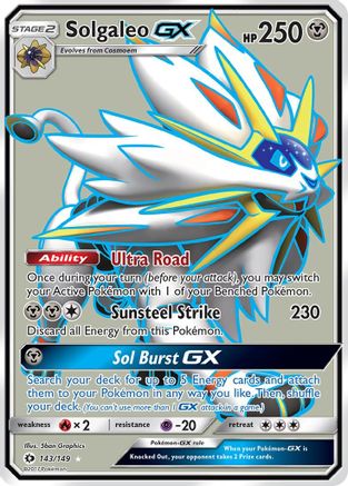 Solgaleo-GX 143/149 - Sun & Moon Pokemon Holofoil - Single Cards