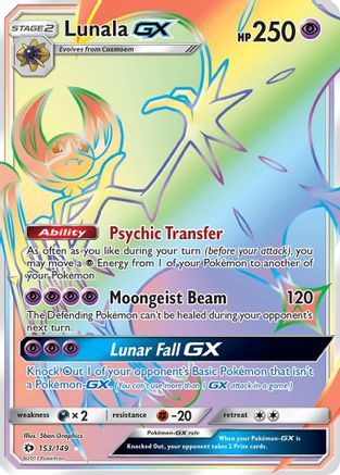 Lunala-GX 153/149 - Sun & Moon Pokemon Holofoil - Single Cards