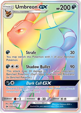 Umbreon-GX 154/149 - Sun & Moon Pokemon Holofoil - Single Cards