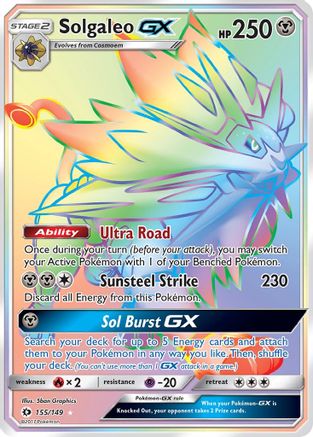 Solgaleo-GX 155/149 - Sun & Moon Pokemon Holofoil - Single Cards
