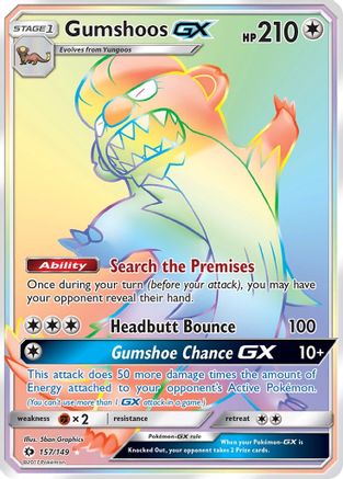 Gumshoos-GX 157/149 - Sun & Moon Pokemon Holofoil - Single Cards