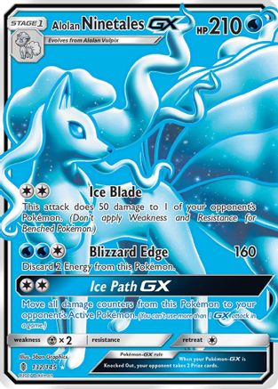 Alolan Ninetales-GX 132/145 - Guardians Rising Pokemon Holofoil - Single Cards