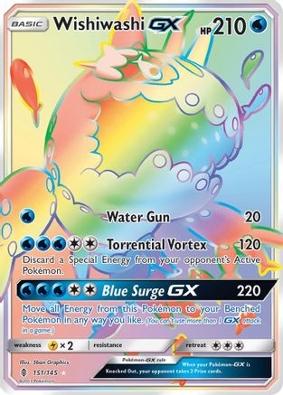 Wishiwashi-GX 151/145 - Guardians Rising Pokemon Holofoil - Single Cards