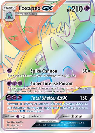 Toxapex-GX 154/145 - Guardians Rising Pokemon Holofoil - Single Cards