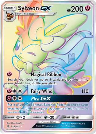 Sylveon-GX 158/145 - Guardians Rising Pokemon Holofoil - Single Cards