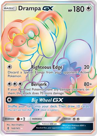 Drampa-GX 160/145 - Guardians Rising Pokemon Holofoil - Single Cards