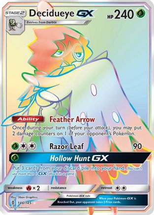 Decidueye-GX 146/145 - Guardians Rising Pokemon Holofoil - Single Cards