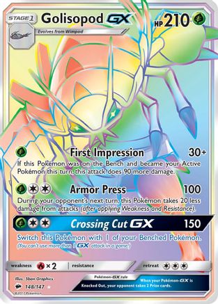 Golisopod-GX 148/147 - Burning Shadows Pokemon Holofoil - Single Cards