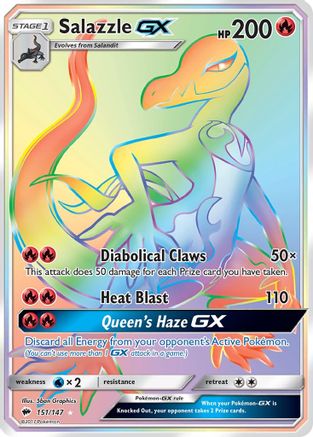 Salazzle-GX 151/147 - Burning Shadows Pokemon Holofoil - Single Cards