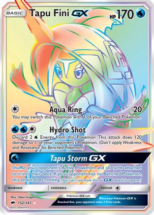 Tapu Fini-GX 152/147 - Burning Shadows Pokemon Holofoil - Single Cards