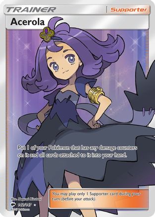 Acerola 142/147 - Burning Shadows Pokemon Holofoil - Single Cards