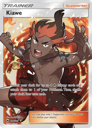 Kiawe 144/147 - Burning Shadows Pokemon Holofoil - Single Cards