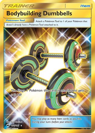 Bodybuilding Dumbbells 161/147 - Burning Shadows Pokemon Holofoil - Single Cards