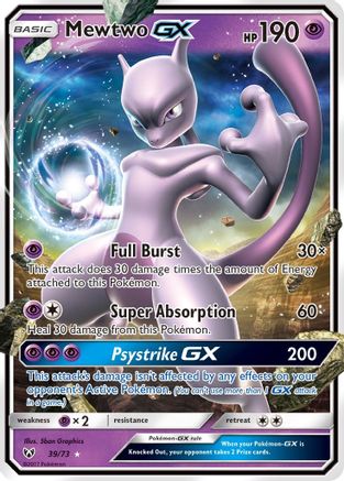 Mewtwo-GX 39/73 - Shining Legends Pokemon Holofoil - Single Cards