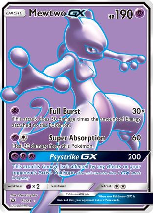 Mewtwo-GX 72/73 - Shining Legends Pokemon Holofoil - Single Cards