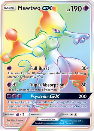 Mewtwo-GX 76/73 - Shining Legends Pokemon Holofoil - Single Cards
