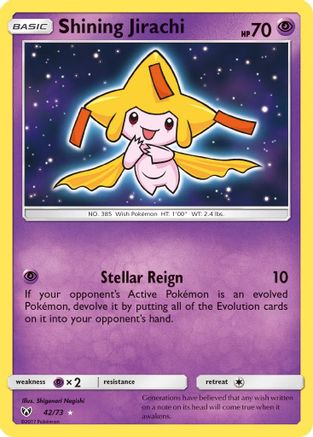 Shining Jirachi 42/73 - Shining Legends Pokemon Holofoil - Single Cards