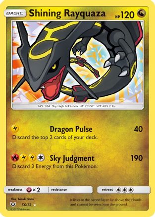 Shining Rayquaza 56/73 - Shining Legends Pokemon Holofoil - Single Cards