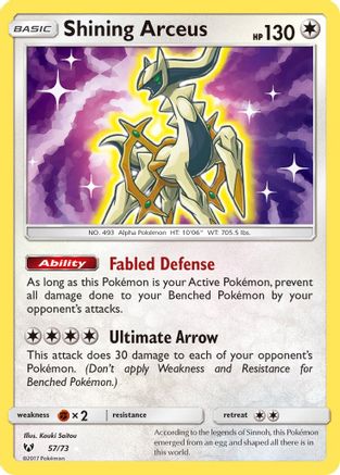 Shining Arceus 57/73 - Shining Legends Pokemon Holofoil - Single Cards