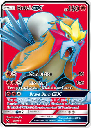 Entei-GX 71/73 - Shining Legends Pokemon Holofoil - Single Cards