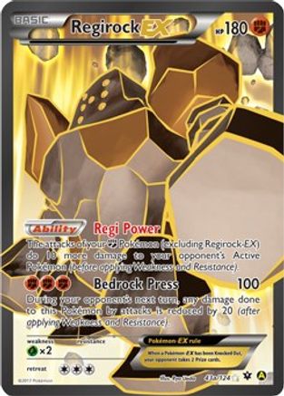 Regirock-EX 43a/124 - Fates Collide Holofoil - Single Cards