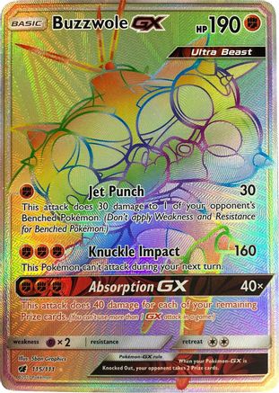Buzzwole-GX 115/111 - Crimson Invasion Pokemon Holofoil - Single Cards