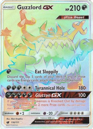 Guzzlord-GX 116/111 - Crimson Invasion Pokemon Holofoil - Single Cards