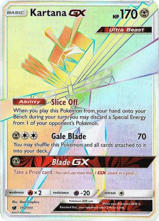 Kartana-GX 117/111 - Crimson Invasion Pokemon Holofoil - Single Cards