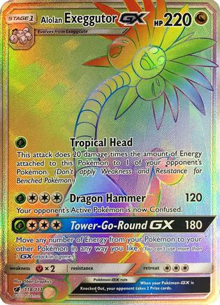 Alolan Exeggutor-GX 118/111 - Crimson Invasion Pokemon Holofoil - Single Cards