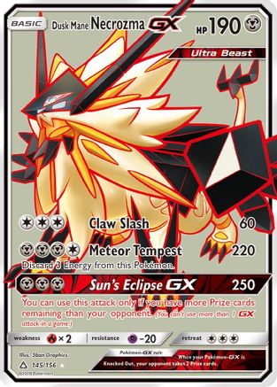 Dusk Mane Necrozma-GX 145/156 - Ultra Prism Pokemon Holofoil - Single Cards