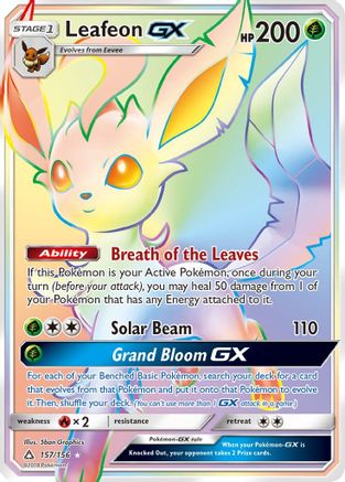 Leafeon-GX 157/156 - Ultra Prism Pokemon Holofoil - Single Cards
