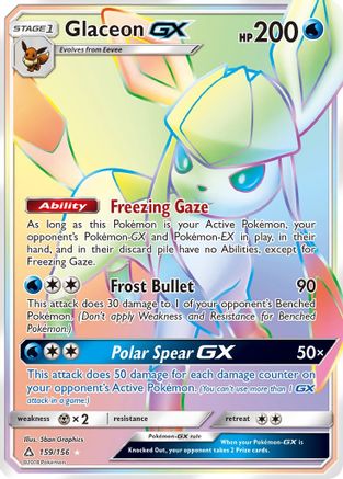 Glaceon-GX 159/156 - Ultra Prism Pokemon Holofoil - Single Cards