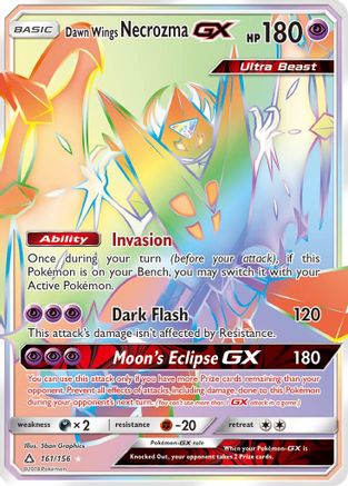 Dawn Wings Necrozma-GX 161/156 - Ultra Prism Pokemon Holofoil - Single Cards
