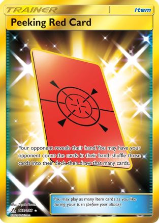 Peeking Red Card 169/156 - Ultra Prism Pokemon Holofoil - Single Cards