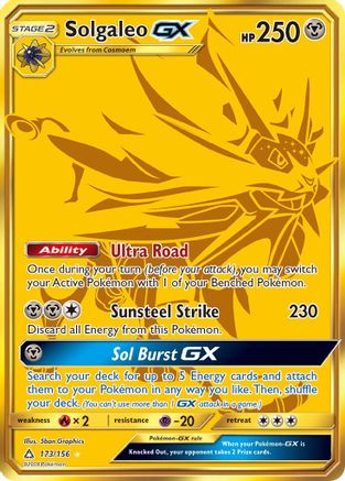 Solgaleo-GX 173/156 - Ultra Prism Pokemon Holofoil - Single Cards