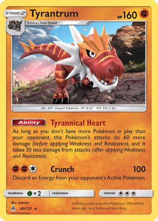 Tyrantrum 69/131 - Forbidden Light Pokemon Holofoil - Single Cards