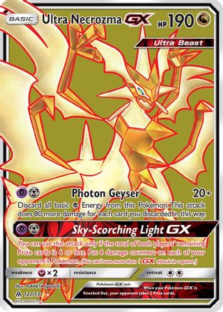Ultra Necrozma-GX 127/131 - Forbidden Light Pokemon Holofoil - Single Cards
