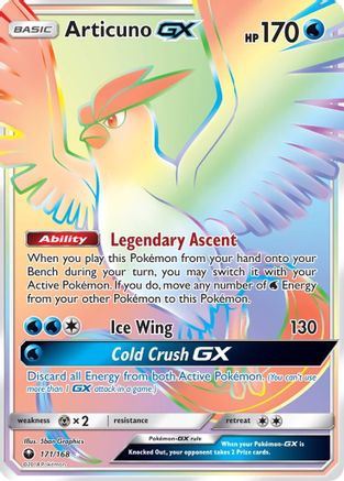 Articuno-GX 171/168 - Celestial Storm Pokemon Holofoil - Single Cards