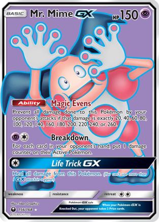 Mr. Mime-GX 156/168 - Celestial Storm Pokemon Holofoil - Single Cards