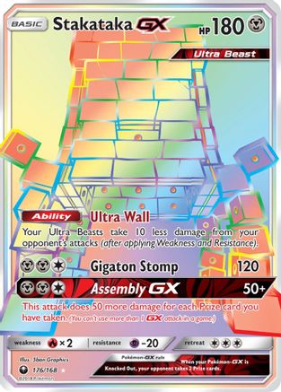 Stakataka-GX 176/168 - Celestial Storm Pokemon Holofoil - Single Cards